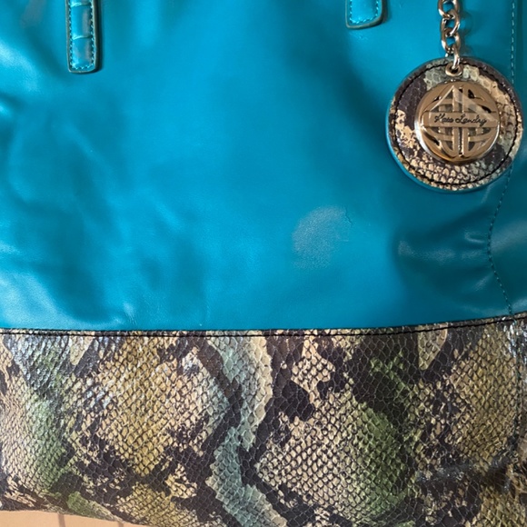 Kate Landry large Turquoise Tote - Picture 2 of 8